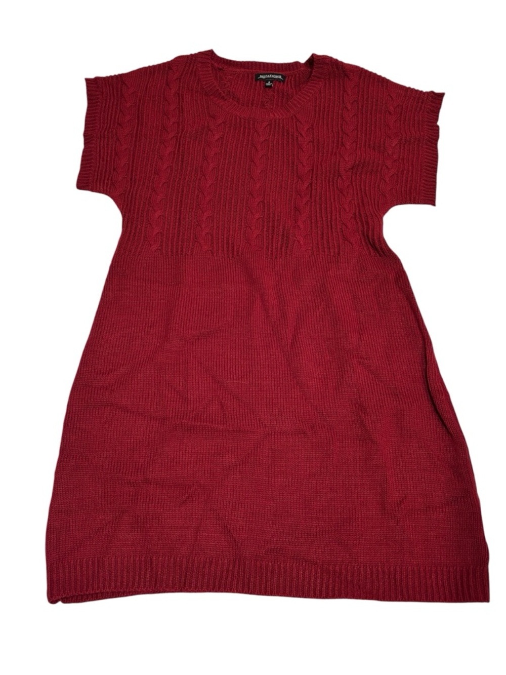 NWT Notations Cranberry Cable Knit Sleeveless Top Sweater dress S